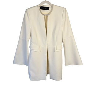 Zara Women's White Cream Structured Jacket Size XS Minimalist Classic Capsule